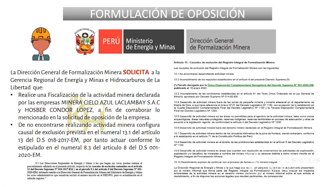 PROCEDIMIENTO DE OPOSICIÓN DE UNA INSCRIPCIÓN REINFO.