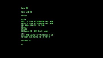 Preview: Intel 8080 Emulator on a 2MHz 6502 on top of CP/M-65 (BBC Master 128)