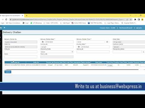 How to generate delivery challan using WebXpress warehouse management system || WebXpress