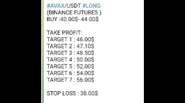 FREE CRYPTO SIGNAL TODAY | AVAX/USDT | BINANCE FUTURES | 21/08/2021