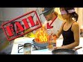 COOKING DINNER BLINDFOLDED!! (DON'T TRY THIS)