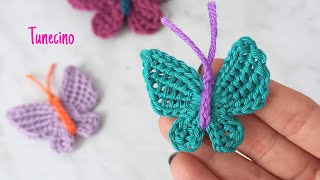 Mariposa en crochet tunecino