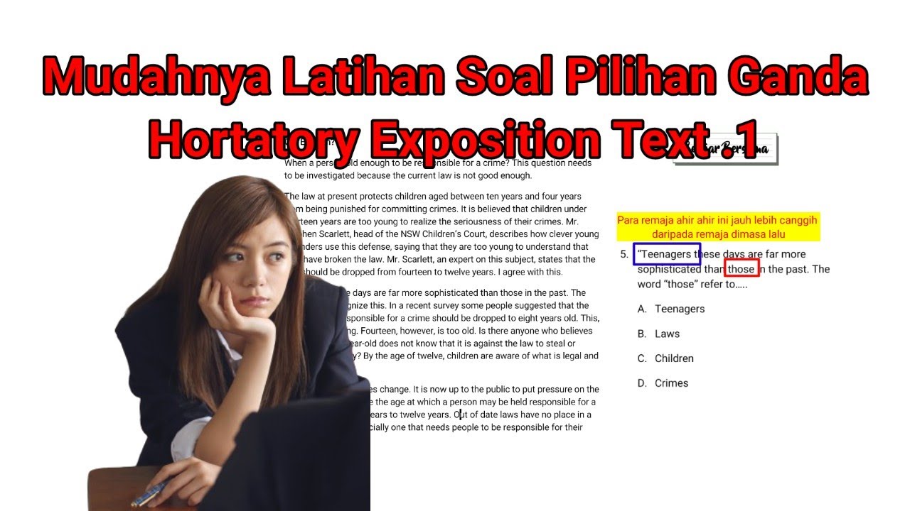 Latihan Soal Pilihan Ganda Hortatory Exposition Text Kelas 11