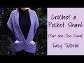 CROCHET: Lavender Fields Pocket Shawl ~ Easy Tutorial Part One