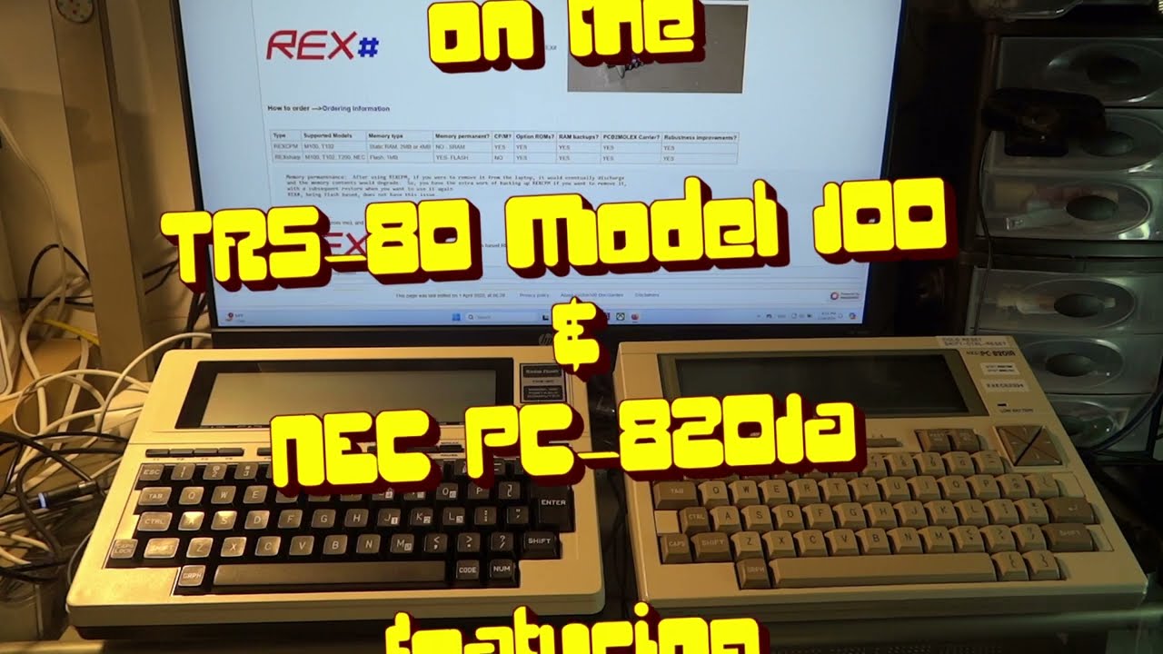 TRS-80 Model 100 & NEC PC-8201a: REX Update & Reinstallation - YouTube