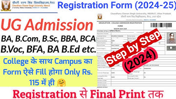 How to Fill CCS University Admission Form 2024-25 | CCSU UG Regular Admission Form Fill Up 2024