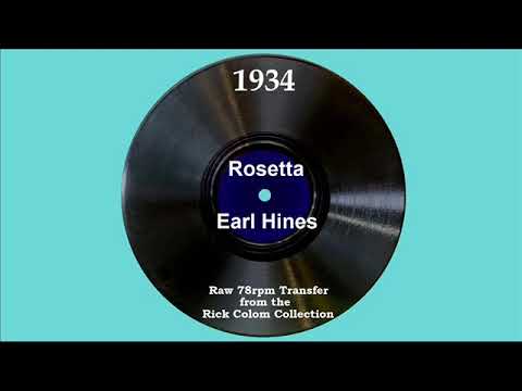 1934 Earl Hines Rosetta Decca Version Walter Fuller Vocal 