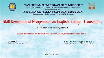Problems and Solutions in Translating Social Science Texts by N Venugopal Rao