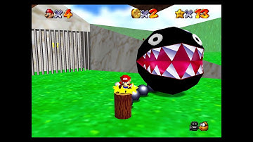 Super Mario 64 - Course 1 - Star 6 - Behind Chain Chomp