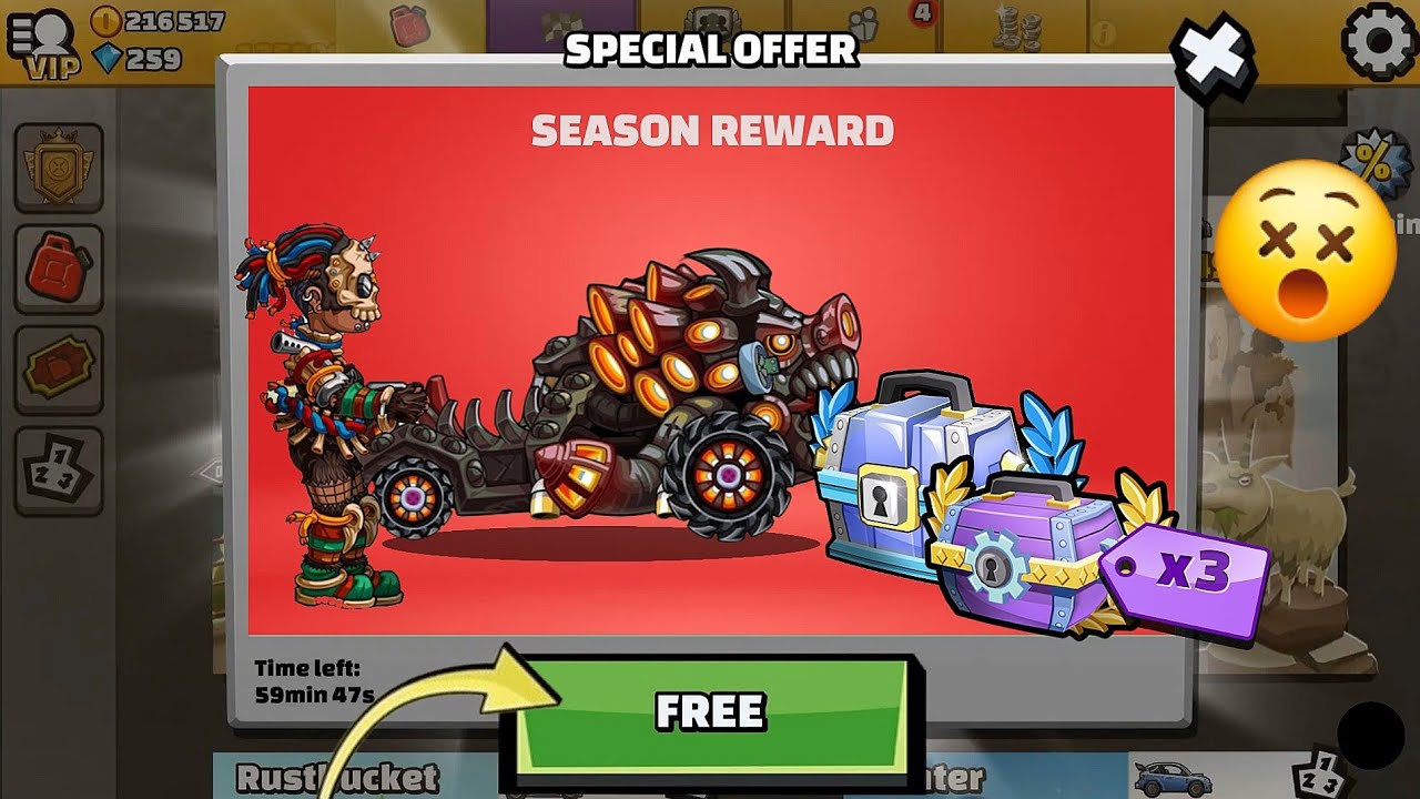 😵 BIGGEST SEASON REWARD ! LEGENDARY CHEST SKIN & PAINT + 3 × EPIC CHEST !! IN - Hill Climb Racing 2