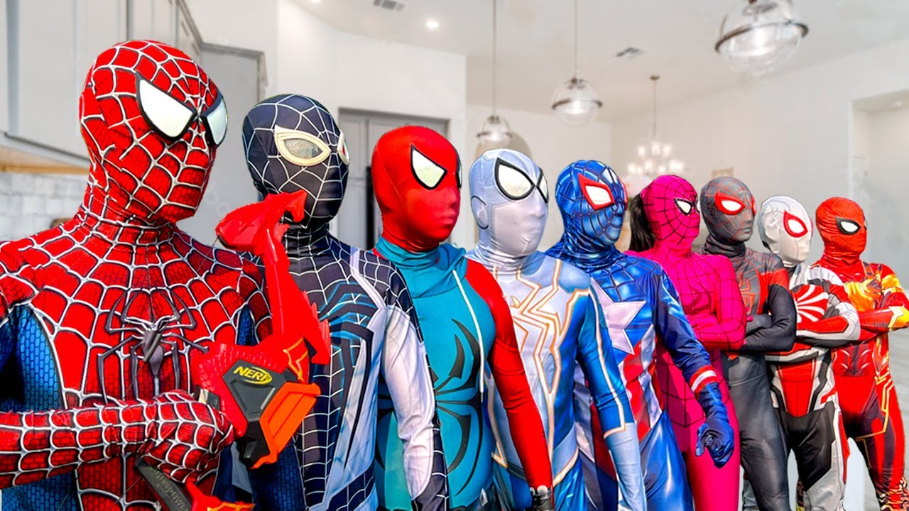 What If All Spider-Man in 1 HOUSE ? Hey All Spider, Destroy BAD GUYS Team In SQUID GAME (All Action)