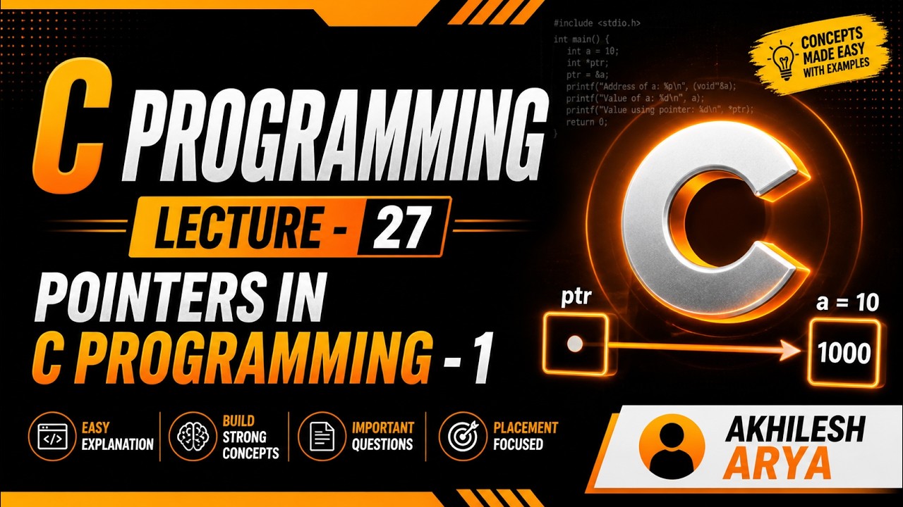 L27- Pointers in C Programming-1 - YouTube