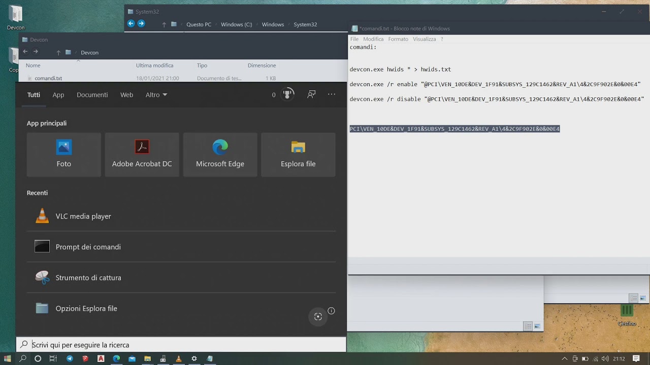 Devcon Windows10 (disabilitare e abilitare periferiche) YouTube