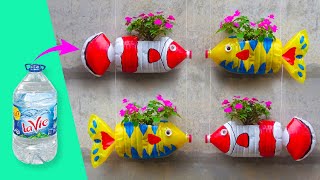 Wonderful Garden, Recycle Plastic Bottle into Amazing Flower Pots Shaped Fish For Art Garden