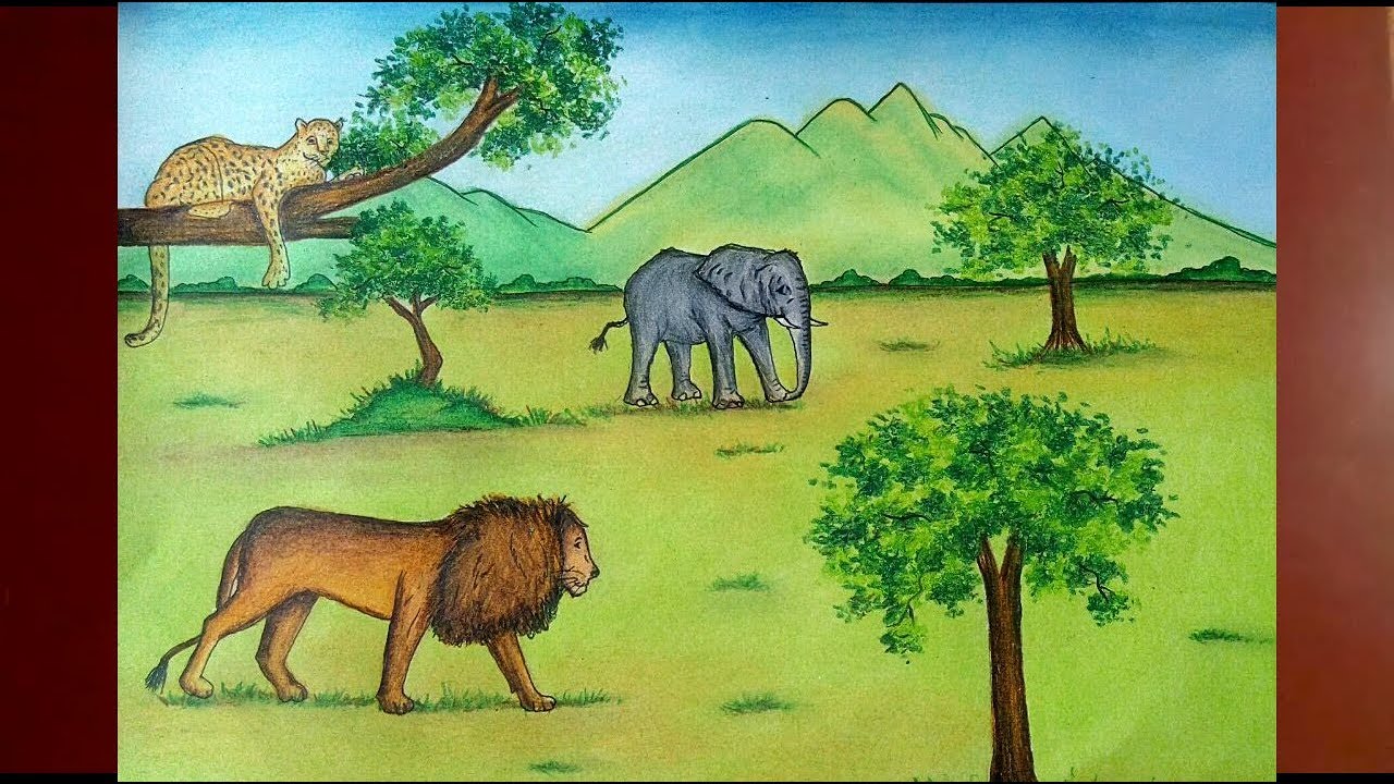 Jungle Scene With Animals