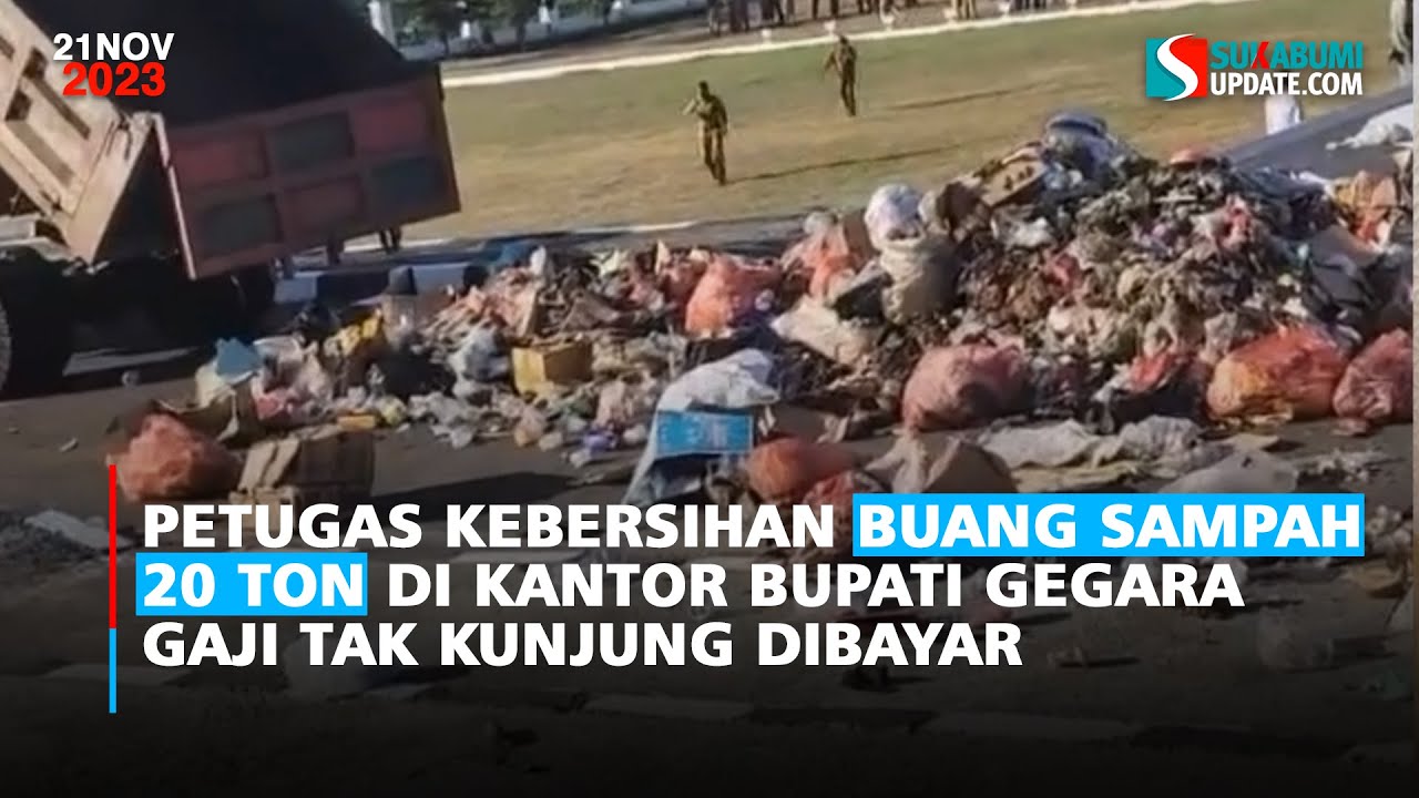 Petugas Kebersihan Buang Sampah 20 Ton di Kantor Bupati Gegara Gaji Tak Kunjung Dibayar