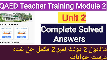 Module 2 | Unit 2| Complete Solved Answers | EaSTE Training.
