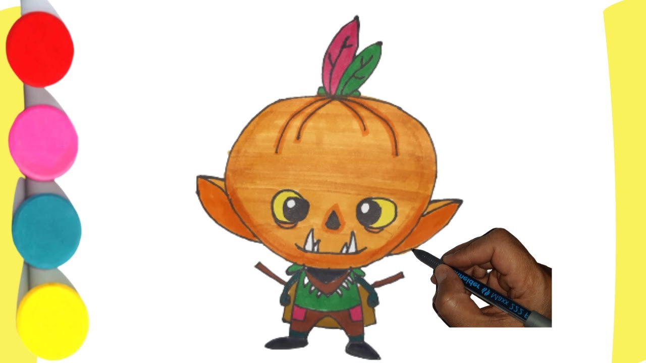 How To Draw A Pumpkin Goblin - YouTube