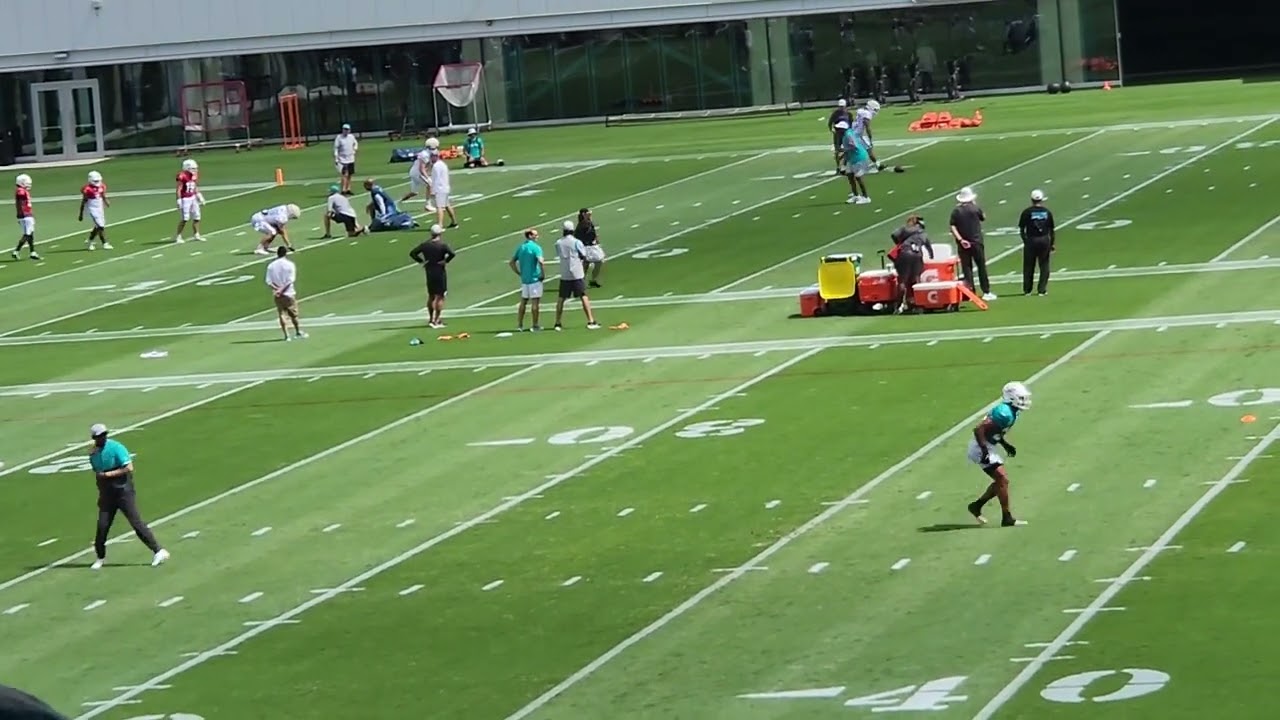 Tua and the QBs warming up for Training camp practice 🐬⬆️ - YouTube