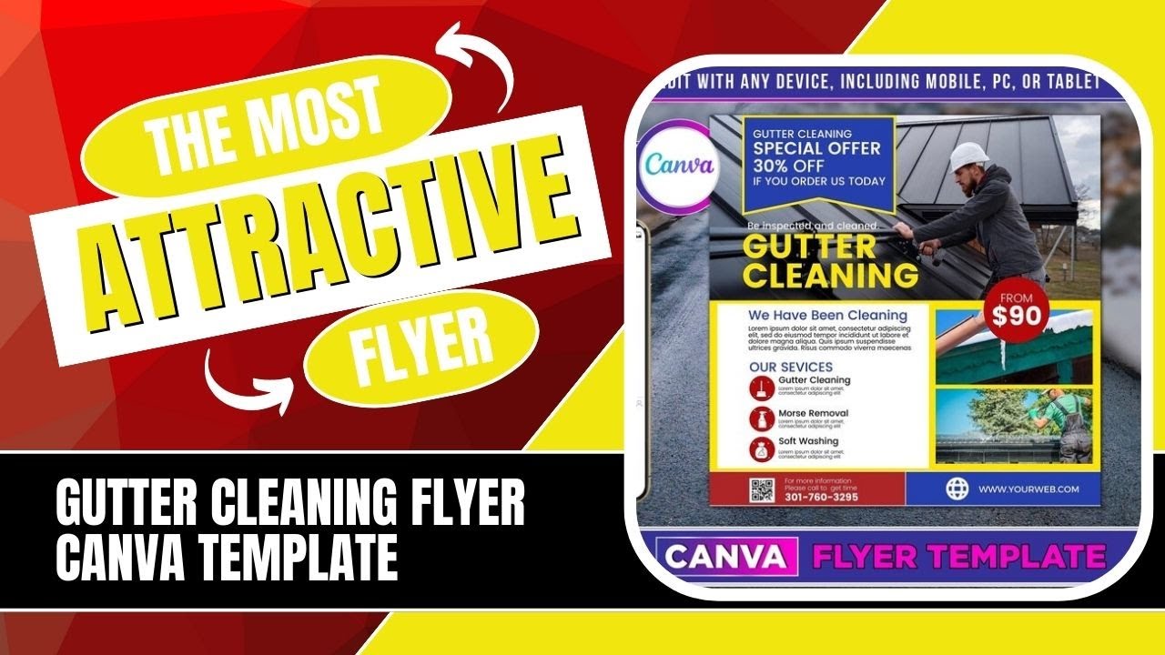 Gutter Cleaning Flyer, Canva Template. - YouTube