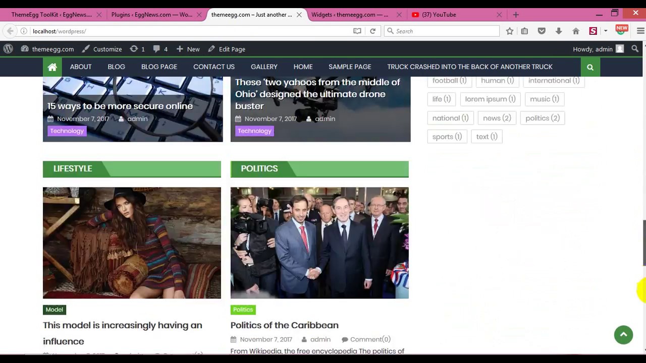 how to install and import demo content on eggnews wordpress theme youtube wordpress theme