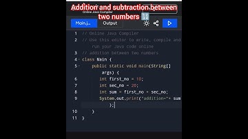 Addition and Subtraction between two numbers in java language 👍#java #coding #program