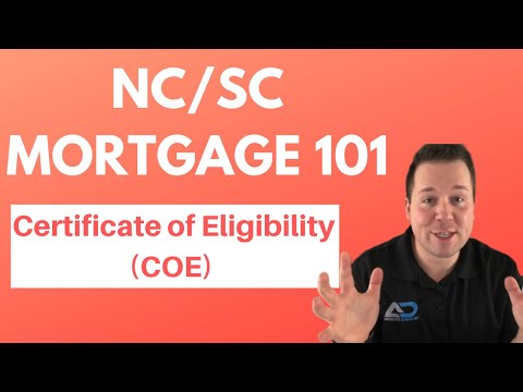 NC/SC Mortgage 101 - Certificate of Eligibility (COE) for VA Loan