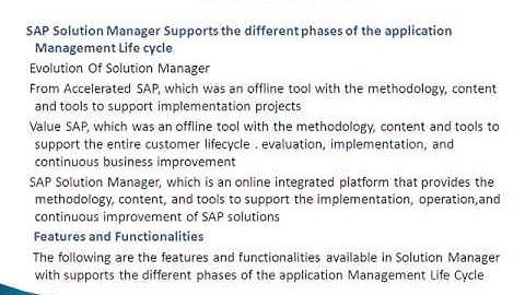 Sap Solution ManagerSM)ONLINE TRAINING IN INDIA@magnifictraining.com