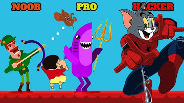 NOOB vs PRO vs HACKER | In Bowmaster | With Tom And Jerry | DigiOn Gamer