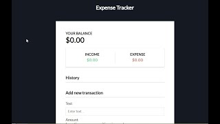 Expense Tracker in Vanilla JS