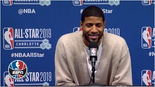Paul George jokes about stepback over James Harden, 'Hit him with his s---' | NBA All-Star 2019