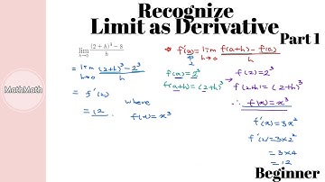 Calculus - HOW TO: Recognize Limit as Derivative (Beginner Level, Part 1)