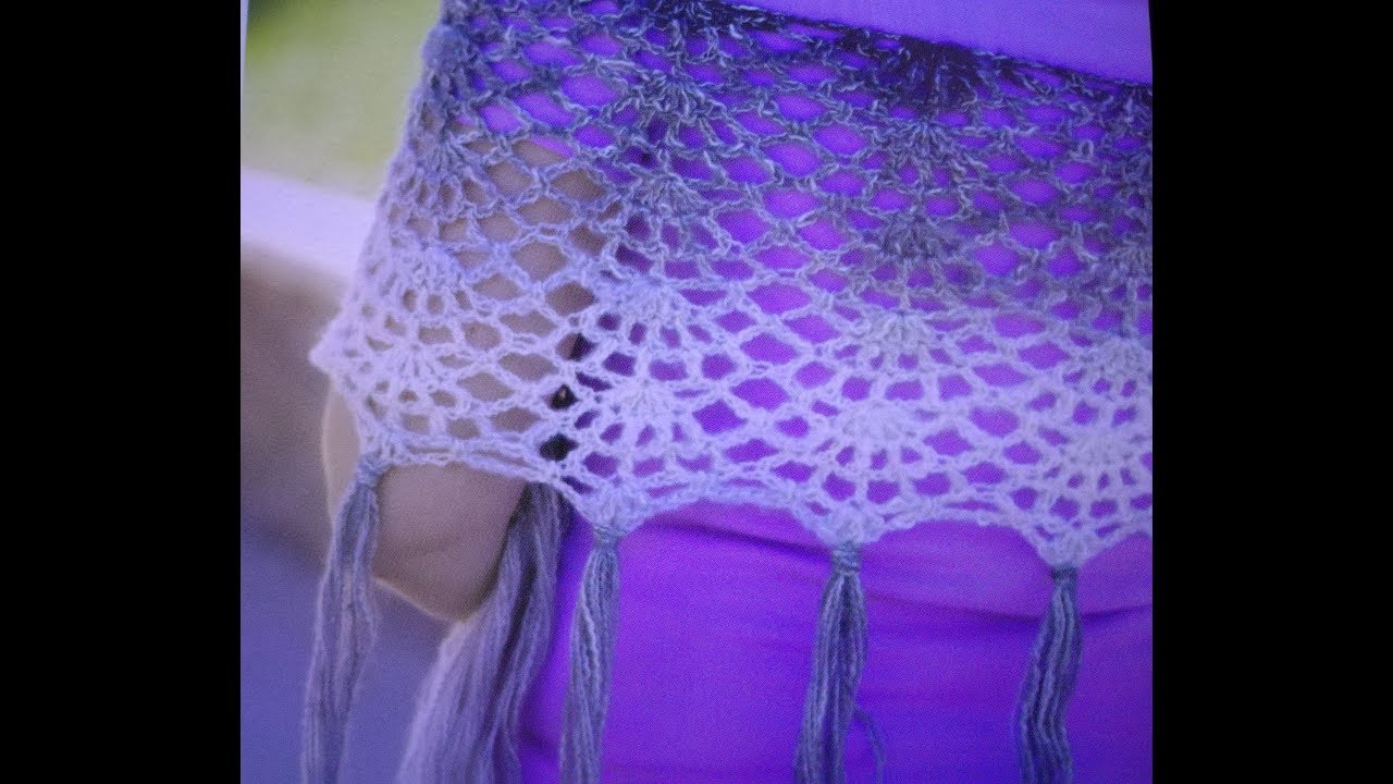 434 #كروشيه#شال #كوفية#سكارف#غرزة المروحة#سهل وبسيط
