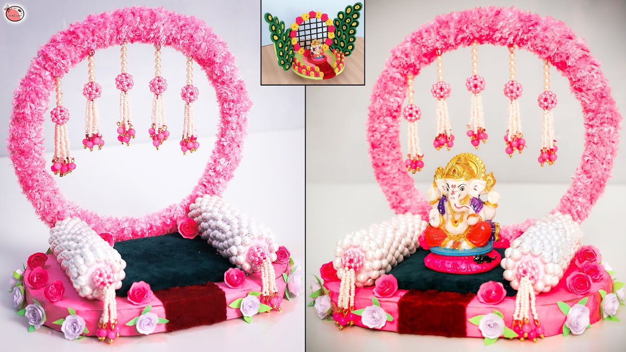 Beautiful.. DIY Ganpati Decoration! Ganesh Chaturthi Decoration ...