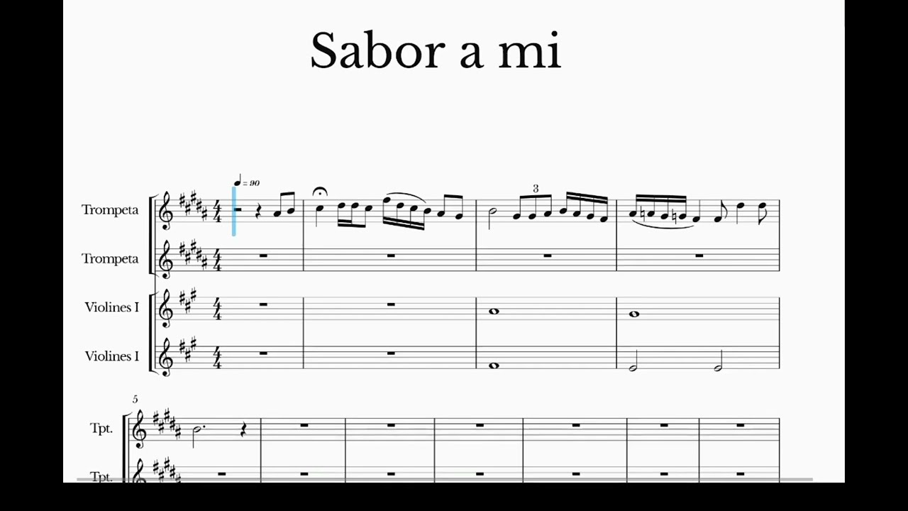 sabor a mi versión mariachi imperial partitura violín y trompeta
