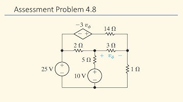 Assessment Problem 4.8 (Nilsson Riedel) Electric Circuits 10th Edition - Mesh-Current Method