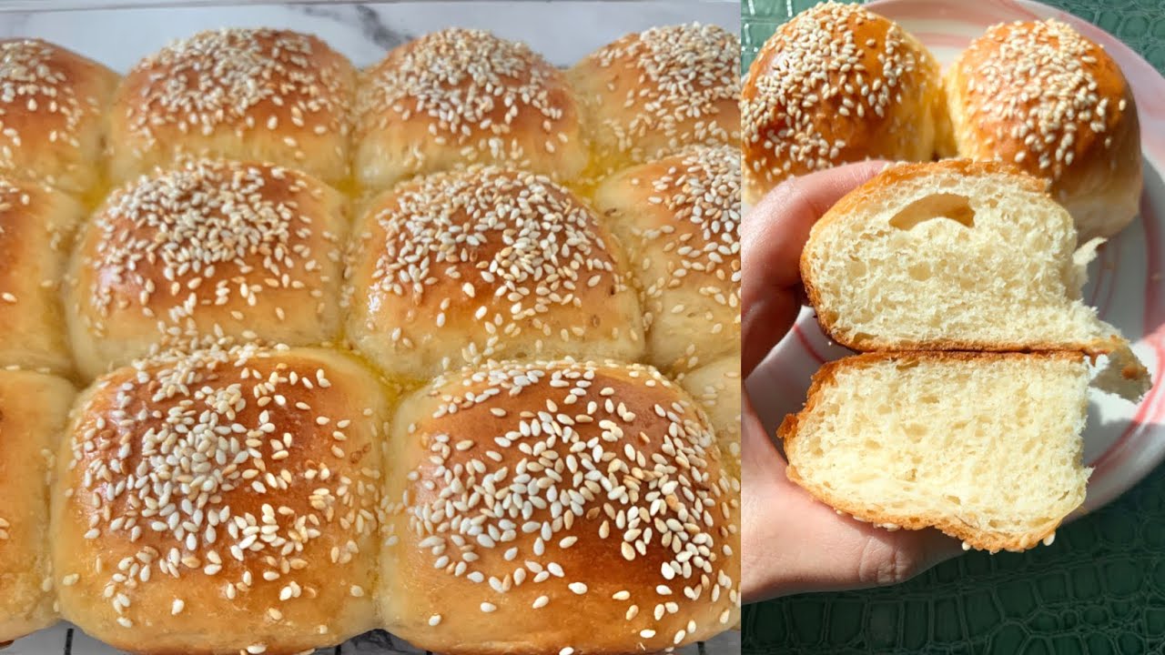 soft&fluffy milk dinner roll/tangzhong method \ خبز الحليب الطري