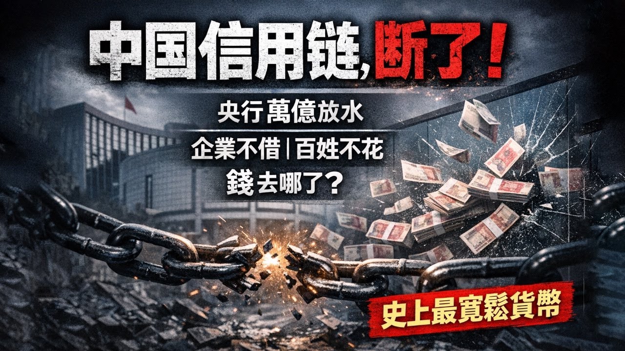 中國央行緊急放水萬億救市！降息、降准、買債全上陣，錢狂印卻流不進市場——企業不借錢、老百姓不消費，中國信用鏈全面斷裂！中國信用鏈塌陷，錢去哪了？史上最寬鬆貨幣來了！中國信貸黑洞：貨幣印了，經濟還在下墜