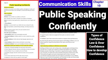 chapter:10 communication skills public Speaking Confidently types of confidence low confidence over