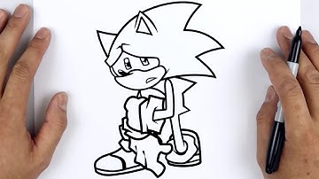 HOW TO DRAW SONIC CHAOS NIGHTMARE | Friday Night Funkin (FNF) - Easy Step By Step Tutorial