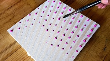 Easy Landscape Painting For Beginners / Using Masking Tape / Pink Acrylic Painting