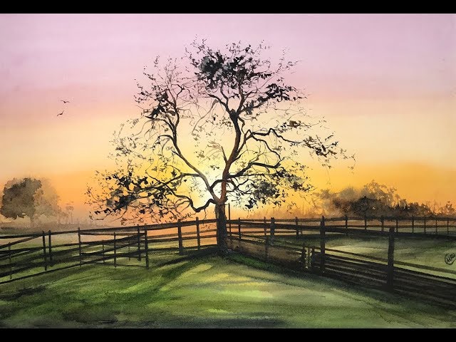 Watercolor Countryside Painting Demonstration