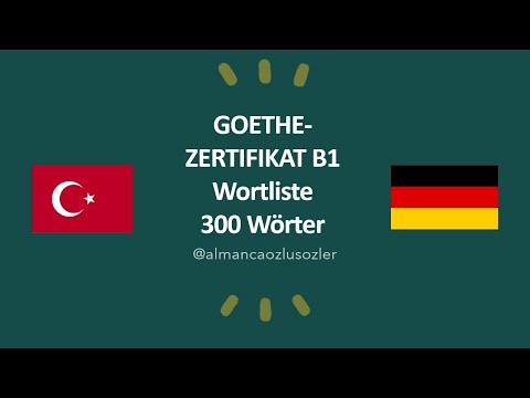 300 Wörter B1 Deutsch- Goethe Zertifikat B1 Wortliste- B1 Almanca Kelime Listesi