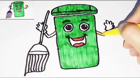 how to draw a trash can //how to draw a dustbin