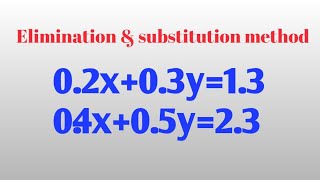 Elimination method and substitution method - 10th maths chapter -3