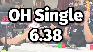 3x3 OH 6.38 official single (Rubik's Cube One-handed) - Matty Hiroto Inaba from Hawaii