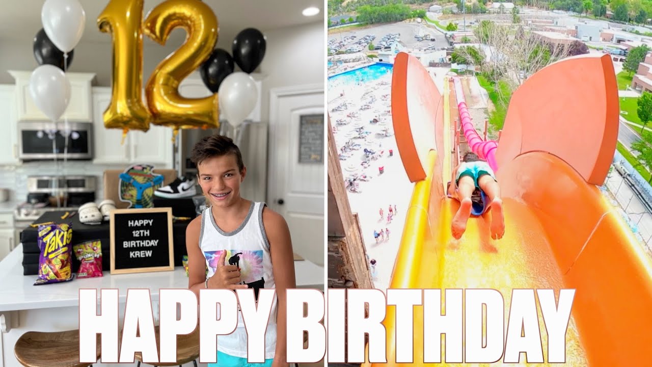 HAPPY BIRTHDAY KREW BINGHAM GOING ON INSANE WATER SLIDES POV EPIC