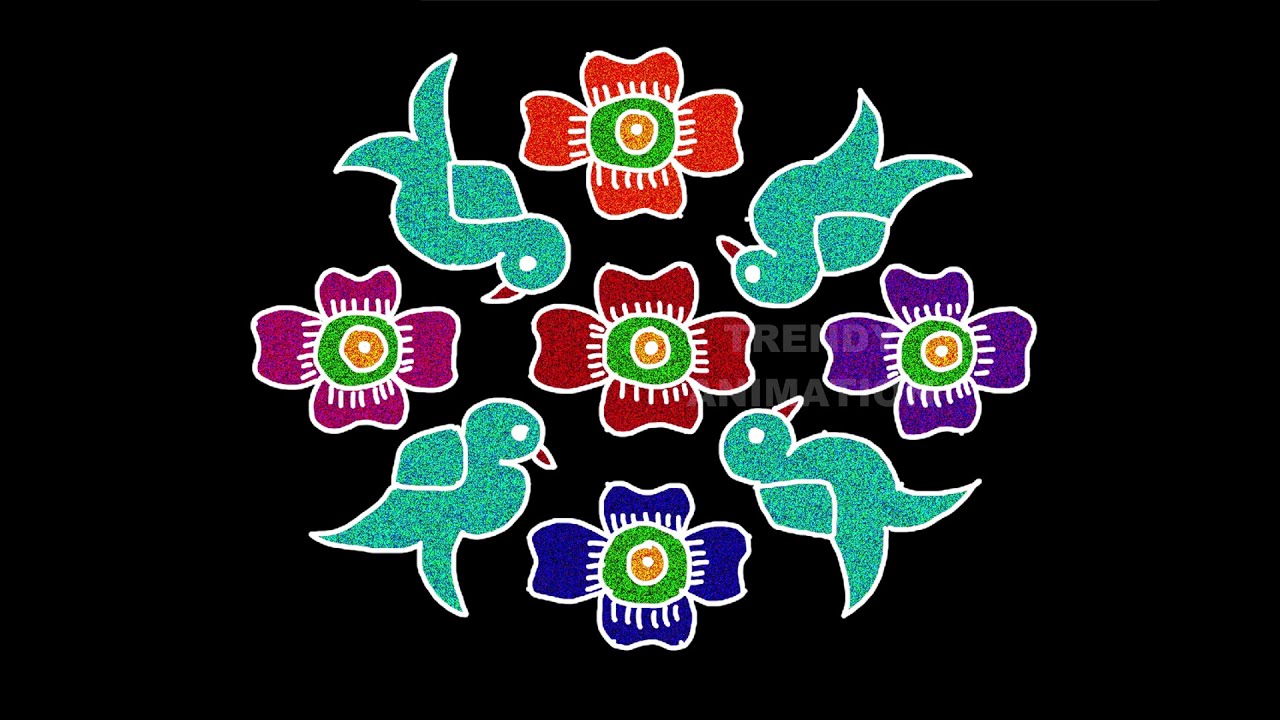 Awesome bird rangoli design with 12*2dots | Muggulu | latest rangoli koalm | Bird kolam | Kolam |