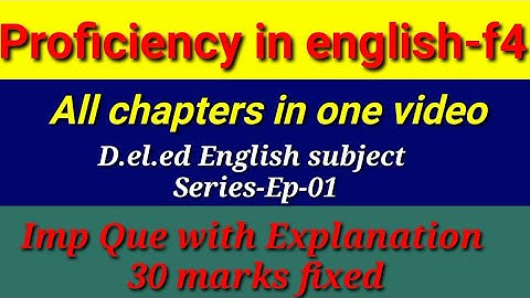 ||Proficiency in english-f4|| English #series #Ep-01#f4 #deled #1styear #gayatriguides #marathi