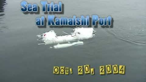 Autonomous observation of breakwater by AUV "Tri-dog 1" in 2004.